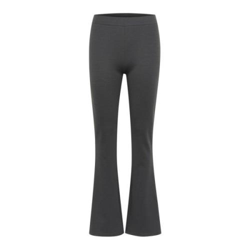 Kaffe Flared Leggings Byxor Svart Ostron Gray, Dam