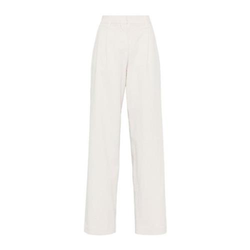 Brunello Cucinelli Byxor Pantalone Tinto White, Dam