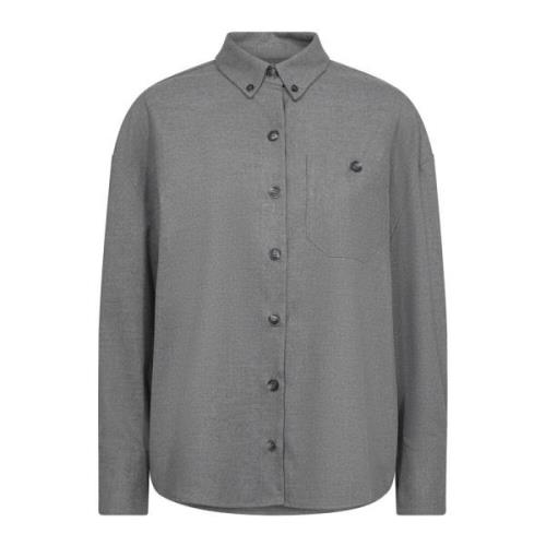 MOS Mosh Oversized Skjorta med Mjuk Kvalitet Gray, Dam