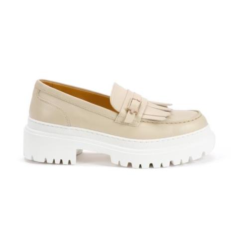 Testoni Chunky Loafer med Logospänne Beige, Dam