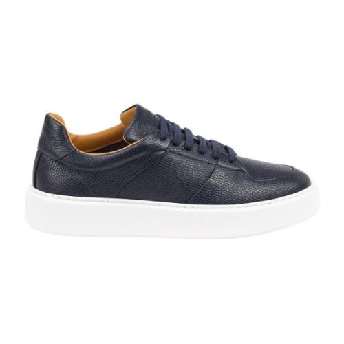 Testoni Retro Court Sneaker Unlined Deer Blue, Herr