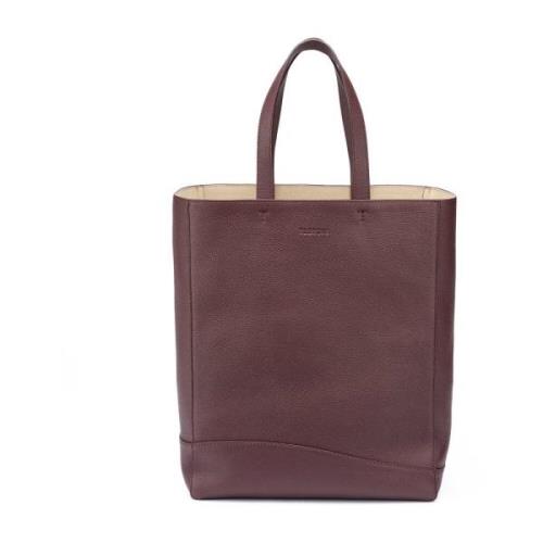 Testoni Grained Calf Tote Bag Deluxe Purple, Unisex