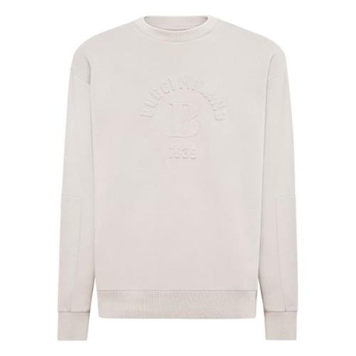 Boggi Milano B Crew Neck Sweatshirt I Bomullsblandning Beige, Herr