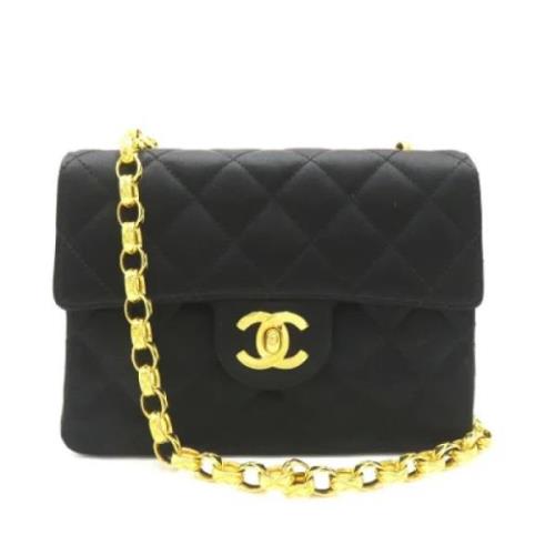 Chanel Vintage Pre-owned Satin chanel-vskor Black, Dam