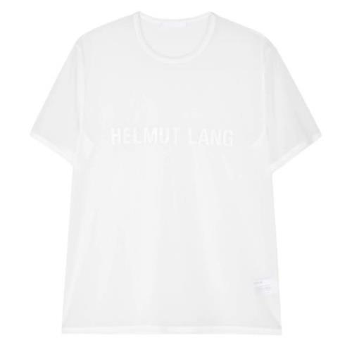 Helmut Lang Chiffon White Logo Tee Shirt White, Herr