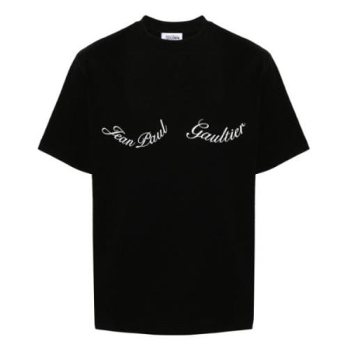 Jean Paul Gaultier Oversize Logo Tee Svart/Vit Black, Dam