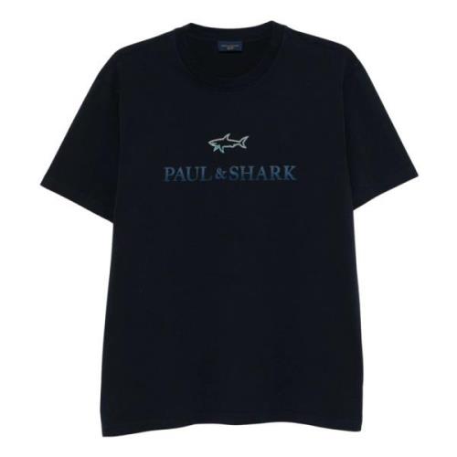 Paul & Shark Avslappnad Bomull T-shirt Blue, Herr