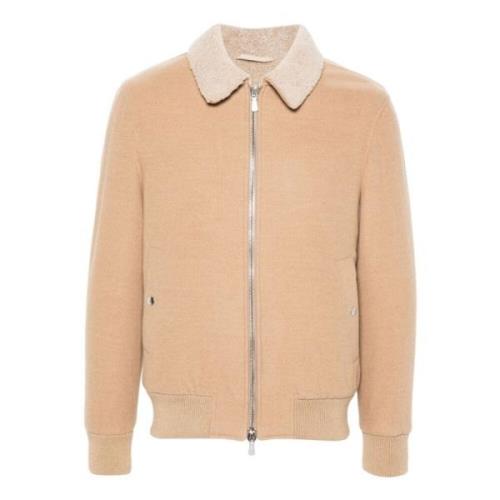 Eleventy Beige Ull Shearling Jacka Beige, Herr