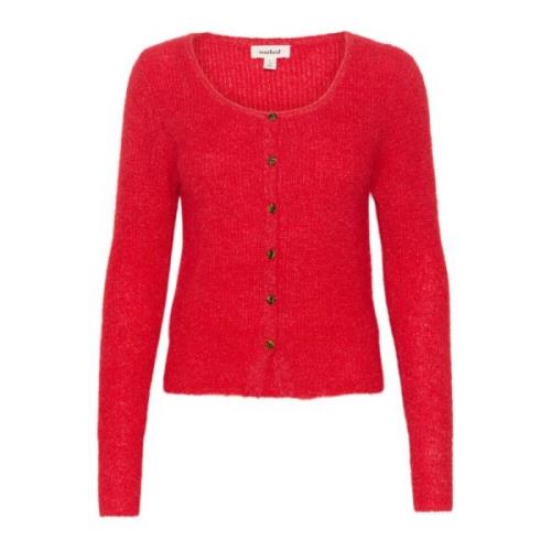 Soaked in Luxury Petit Cardigan Stickad Salsa Red, Dam