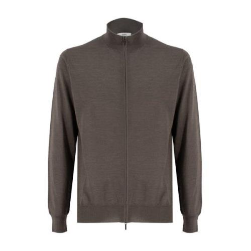 Mauro Ottaviani Zip Sweater för dynamiska män Brown, Herr