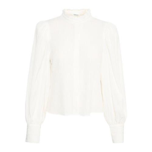 Karen by Simonsen Frill Shirt Bright White Feminine Blouse White, Dam