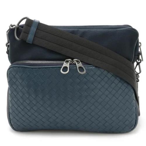 Bottega Veneta Vintage Pre-owned Canvas axelremsvskor Blue, Dam