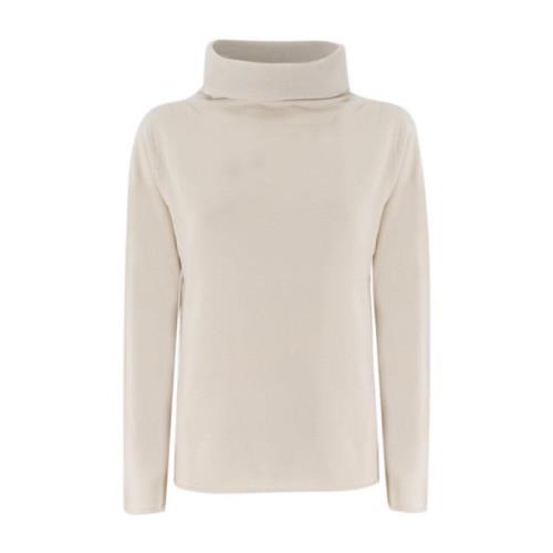 Le Tricot Perugia Elegant Turtleneck Jumper Beige, Dam