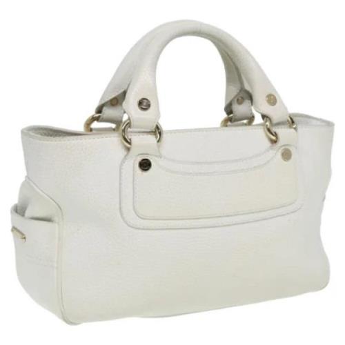 Celine Vintage Pre-owned Laeder handvskor White, Dam