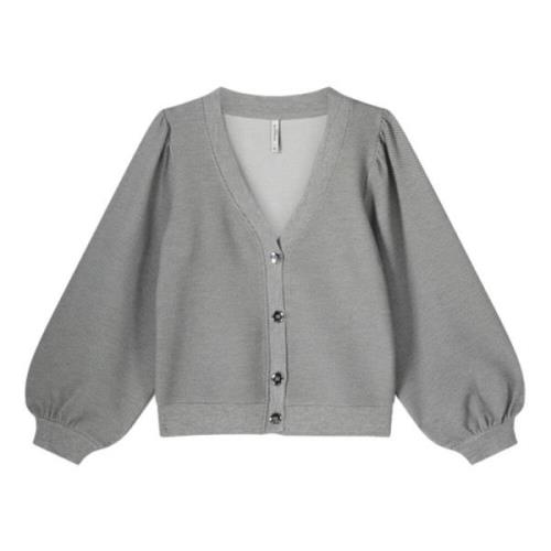 Summum Woman Waffle Cardigan Vest Grå Gray, Dam