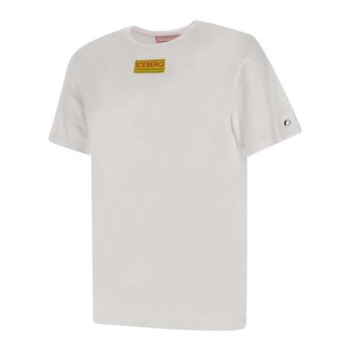 Iceberg Vit Bomull T-shirt med Metallöje White, Herr