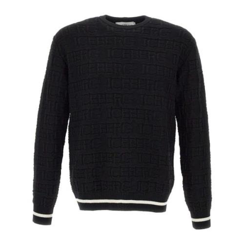 Iceberg Präglad Monogram Tröja Svart Black, Dam