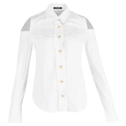 Balmain Pre-owned Pre-owned Bomull toppar White, Dam