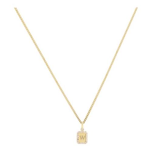 Vedder & Vedder Tiny Pavé Tag Halsband Guld Yellow, Dam