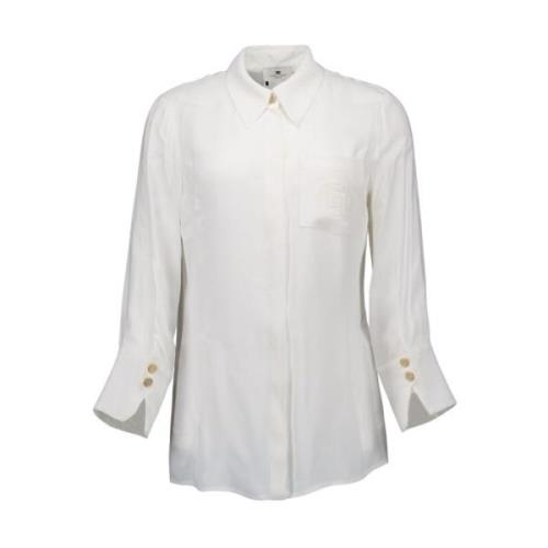 Elisabetta Franchi Stilren Vit Blus White, Dam