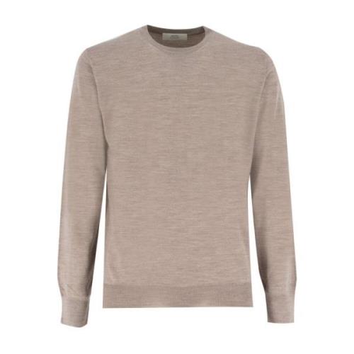 Mauro Ottaviani Elegant Crew Neck Sweater Beige, Herr