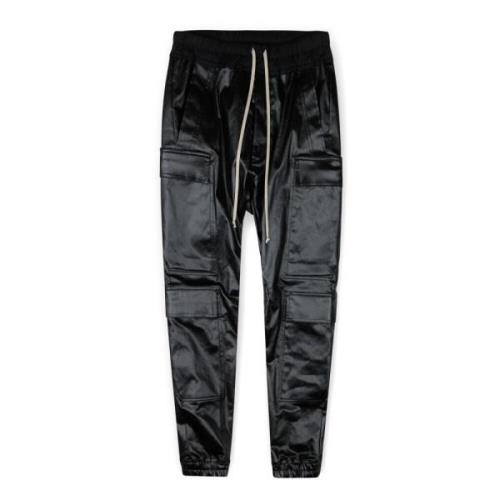 Rick Owens Svart Cargo Popeline Byxor Black, Herr