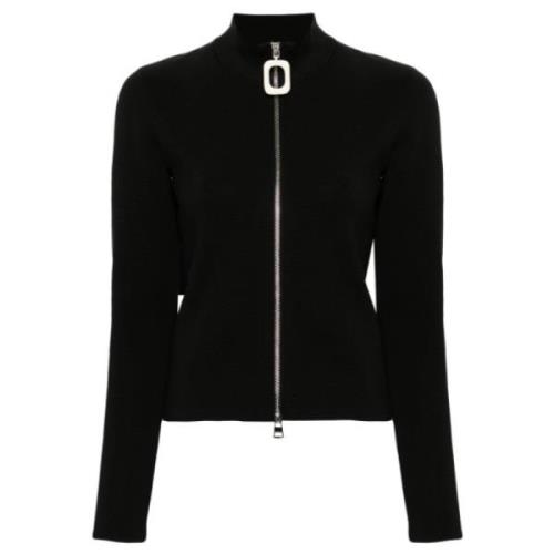 JW Anderson Svart Zip-Up Cardigan Black, Dam