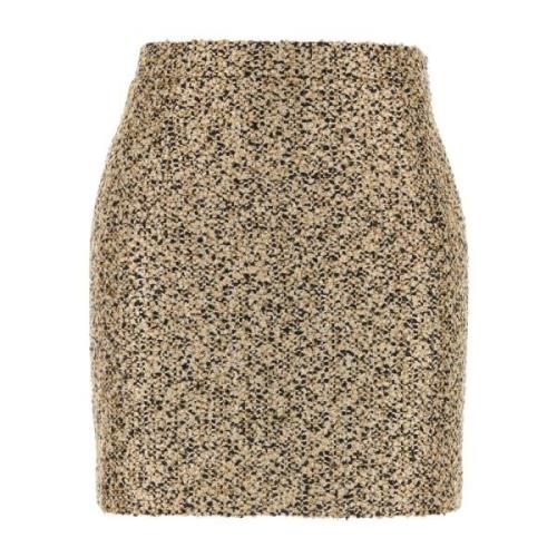 Alessandra Rich Färgglad Tweed Minikjol Brown, Dam