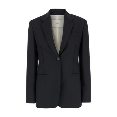 Tela Svart Blazer Jacka Black, Dam