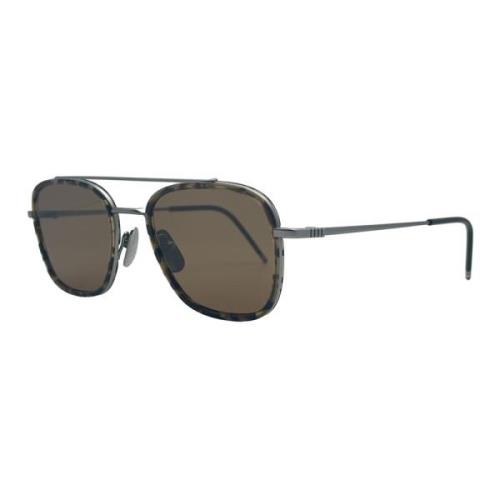 Thom Browne Brun Tortoise Aviator Solglasögon Brown, Herr