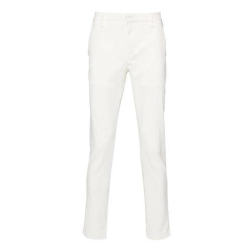 Dondup Vita Slim Fit Corduroy Byxor White, Herr