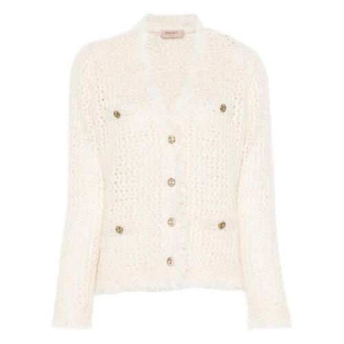 Twinset Gammal Vit Jacka Beige, Dam