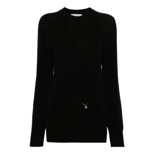 Philosophy di Lorenzo Serafini Svart Stickad Crew Neck Sweater Black, ...