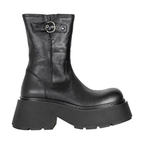 Vic Matié Stiliga Läder Ankelboots Black, Dam