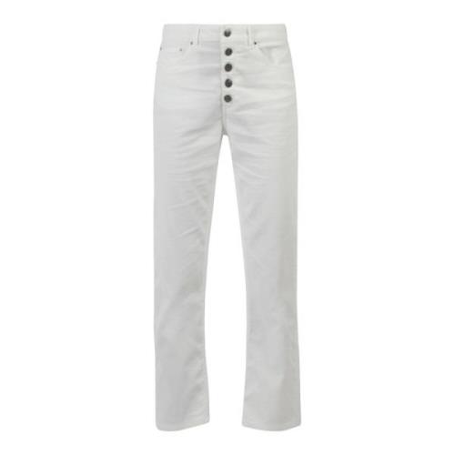 Dondup Stiliga Svarta Denim Jeans White, Dam