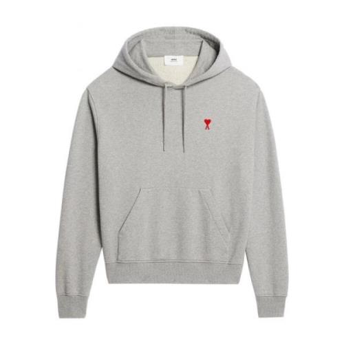 Ami Paris Hjärt Hoodie i Grå Gray, Herr