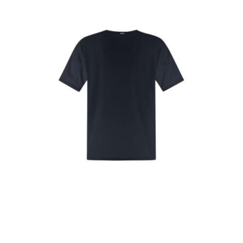 Herno Bomull Jersey T-shirt med Metalllogo Blue, Herr