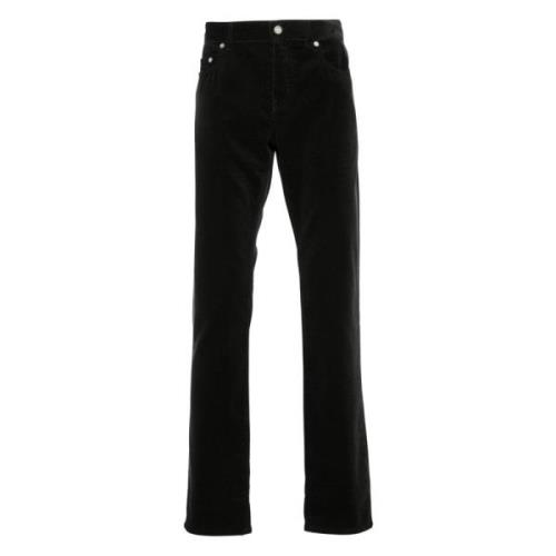 Saint Laurent Slim Corduroy Byxor Djupt Svart Black, Herr