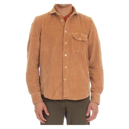 Finamore Brun Corduroy Overshirt Skjorta Brown, Herr