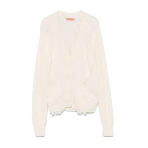 Ermanno Scervino Stilfull Cardigan för Kvinnor White, Dam