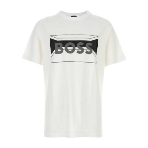 Boss Stretch Bomullsblandning T-shirt White, Herr