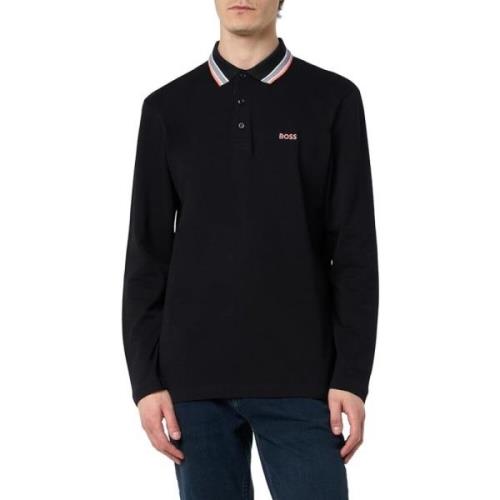 Boss Polo Longsleeve Tröja Black, Herr