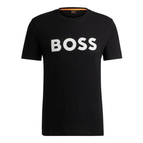 Boss Herr kortärmad bomullst-shirt Black, Herr