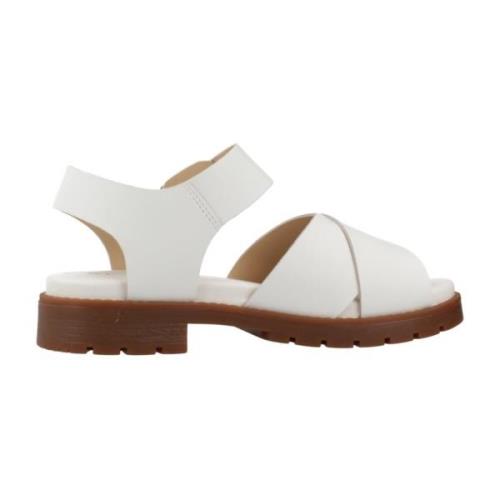 Clarks Snygga Platta Sandaler för Kvinnor White, Dam