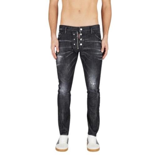 Dsquared2 Svart Twist Slim Fit Jeans Black, Herr