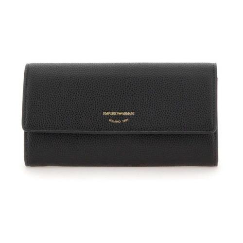 Emporio Armani Veganläder Plånbok Svart Black, Dam