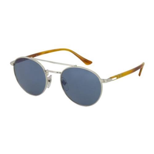 Persol Stiliga runda solglasögon i silver Gray, Unisex