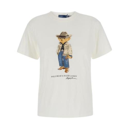 Polo Ralph Lauren Vita T-shirts och Polos med Polo Bear White, Dam