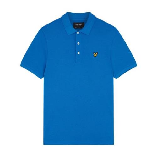 Lyle & Scott Klassisk enfärgad polotröja i Bright Cobalt-M Blue, Herr