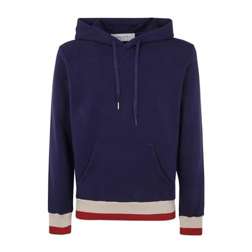 Golden Goose Urban Red Hoodie med Patches Blue, Herr